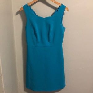 Scalloped neckline blue The Limited dress